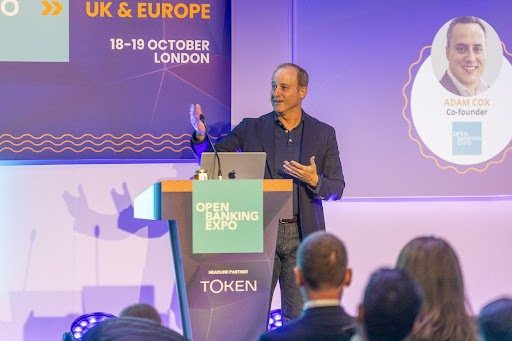 Todd Clyde, CEO of Token.io, presenting the opening keynote at Open Banking Expo 2023