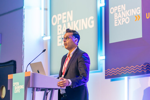 Abbas Rana, Director, and Head of Product Management for HSBC Commercial Bankings’s Group Liquidity and Cash Management, speaks at the Open Banking Expo